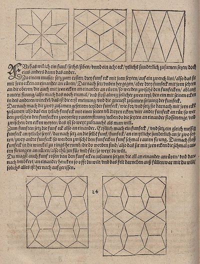 Tessellations with Rhombuses and Regular Pentagons by Albrecht Dürer